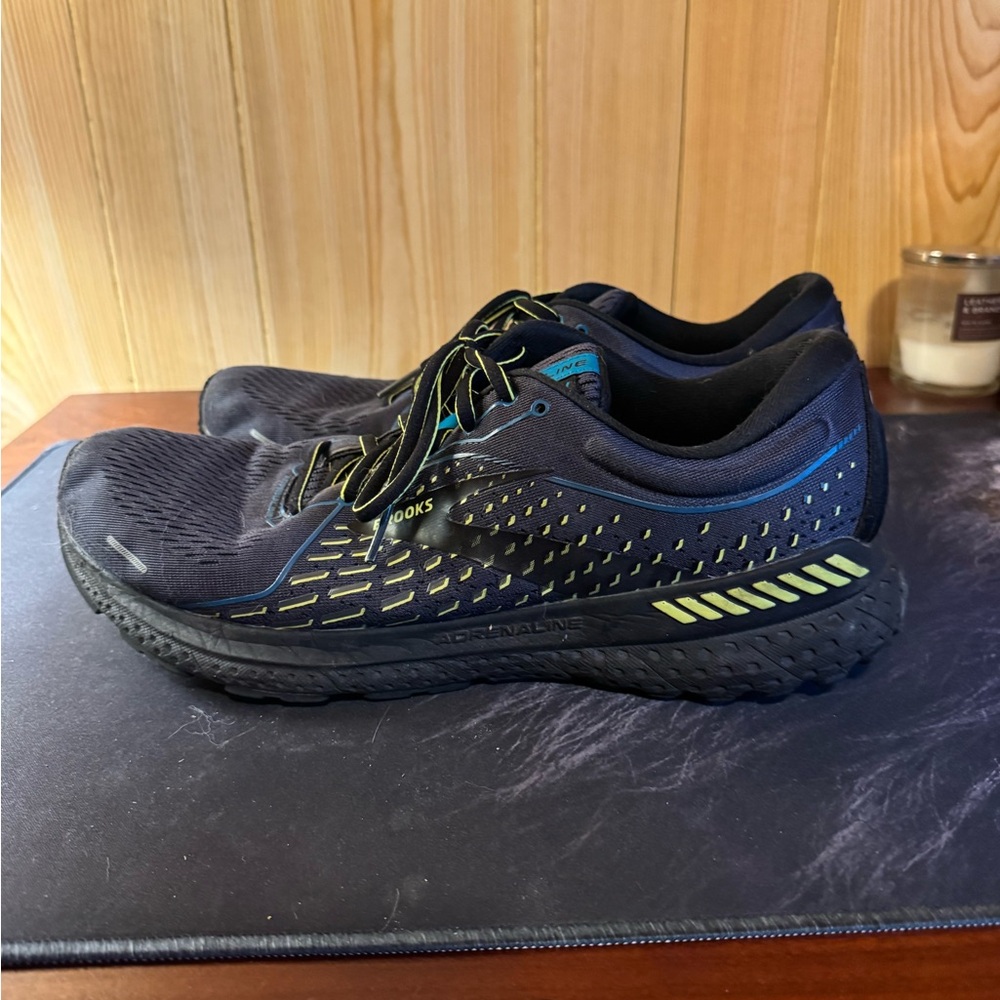 Brooks Navy and Yellow Athletic Shoes